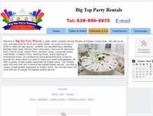 Tablet Screenshot of bigtoppartyrentals.ca